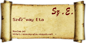 Szávay Eta névjegykártya